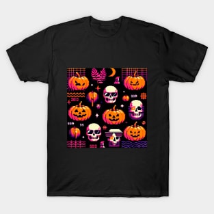 PATRON CALABAZAS Y CALAVERAS PIXELADAS 8 T-Shirt